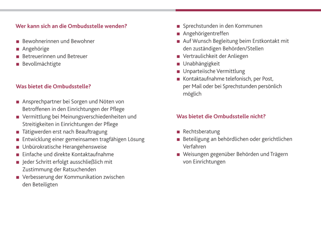 Demenz Landkreis Südwestpfalz Pirmasens Zweibrücken Beschwerdestelle für Bewohner/innen und Angehörige in Einrichtungen